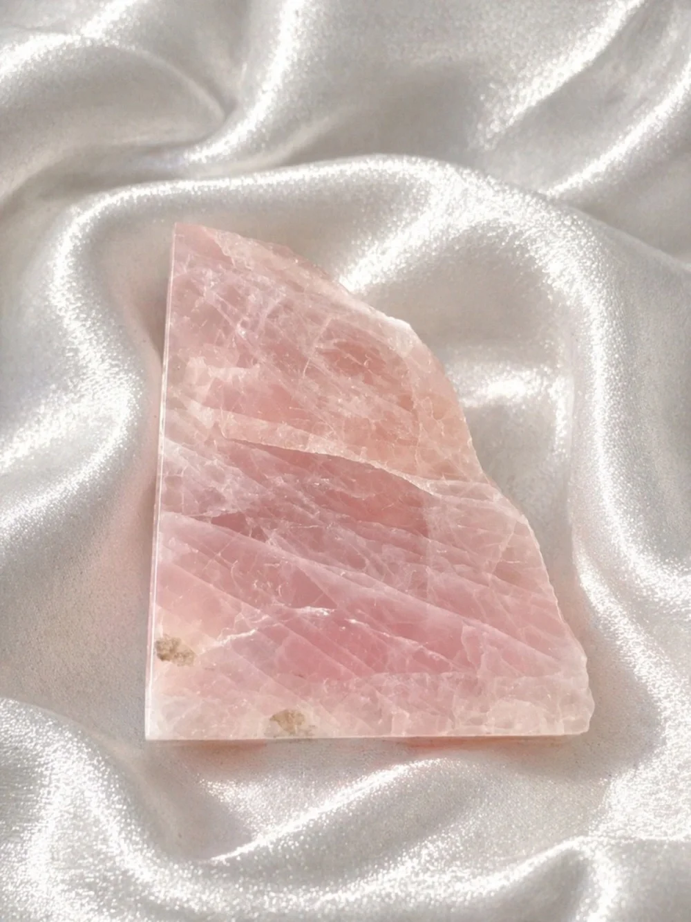 Large Rose Quartz Slab 💕 Natural Pink Crystal | Healing Decor Display Piece